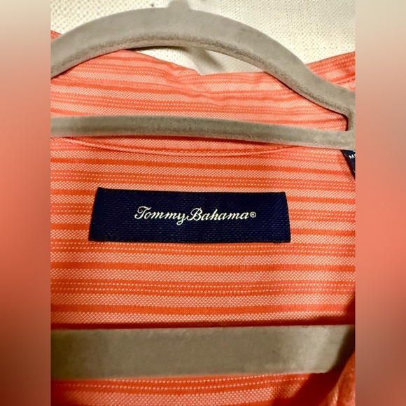Tommy Bahama Coral Pink Striped Golf Polo Shirt 3XL - Picture 3 of 10